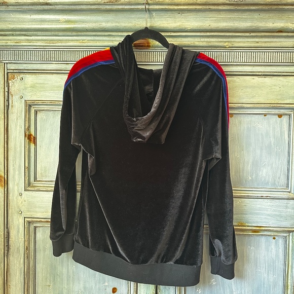 Aviator Nation Black Velvet Striped Zip Up Hoodie Size M - Picture 12 of 12